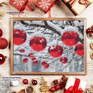 Frosty Ornaments diamond painting canvas kit layout by create love share