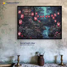 Load image into Gallery viewer, Sacred Tomb&#39;s Glow diamond painting canvas kit layout by create love share
